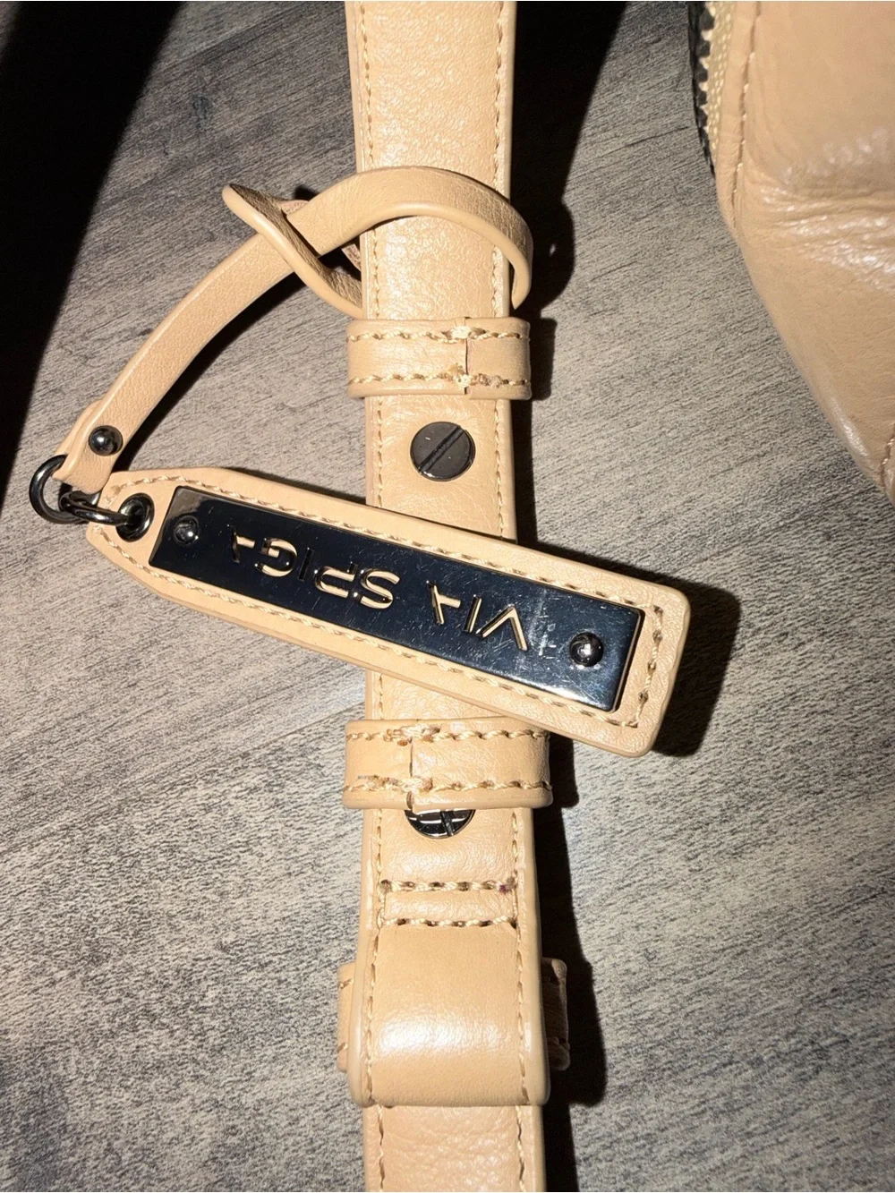 Via Spiga Tan Leather Flap Crossbody